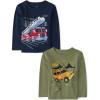 The Children’s Place,Baby Boys,and Toddler Assorted Everyday Long Sleeve Graphic T-Shirts(Firetruck/Truck)