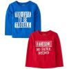 The Children’s Place,Baby Boys,and Toddler Assorted Everyday Long Sleeve Graphic T-Shirts(Handsome/Too Cute)