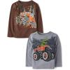 The Children’s Place,Baby Boys,and Toddler Assorted Everyday Long Sleeve Graphic T-Shirts(Monster Truck/Dino Monster Truck)