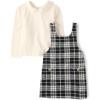 The Children’s Place,Baby Girls,and Toddler Long Sleeve Top and Skirtall Dress Set,Black Plaid,18 Months,24 Months