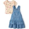 The Children’s Place,Baby Girls,and Toddler Long Sleeve Top and Skirtall Dress Set,Peak Wash,12 Months,18 Months