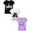 The Children’s Place,Girls,School,Learning Short Sleeve Graphic T-Shirts,3 Pack(1st Day of Second Grade/Reader/Unicorn)