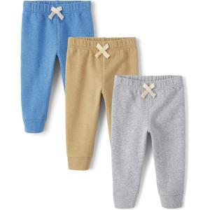 And Toddler Boy Active Striped Fleece Jogger Pants 2-pack(Blue/Brown/Grey 3-pack)