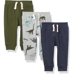 And Toddler Boy Active Striped Fleece Jogger Pants 2-pack(Tidal/Olive/Allover Dino)