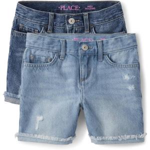 Denim Midi Shorts(Destructed Peony Wash)