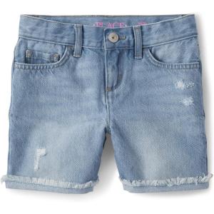 Denim Midi Shorts(Destructed Rose Wash)