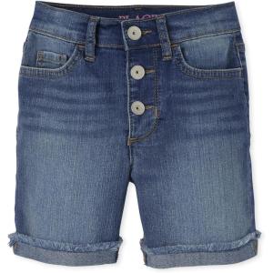 Denim Midi Shorts(Fray Cuff Josephine Wash)