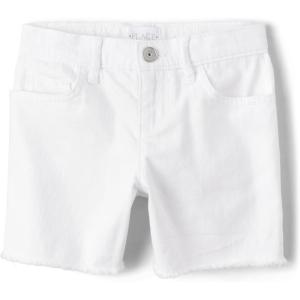 Denim Midi Shorts(Straight Leg White)
