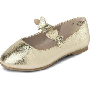 The Children’S Place Baby-Girls And Toddler Closed Toe Ballet Flats(Metallic Gold)