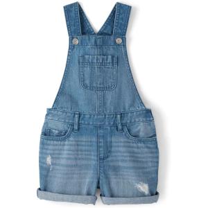 The Children’S Place Girls Denim Shortall Overalls(Rose Wash)