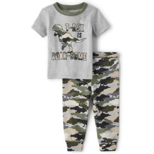 The Children’s Place Baby And Toddler Boys Dino Snug Fit Cotton Pajamas(Trex Roarsome)