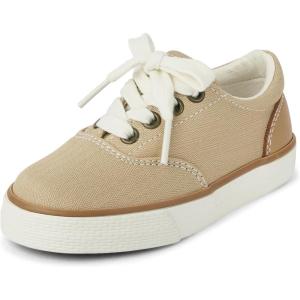 The Children’s Place Baby Boys Casual Lace Up Low Top Sneakers, Tan Canvas(Tan Canvas)