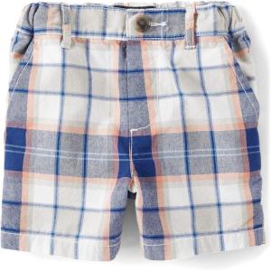 The Children’s Place Baby Boys Chino Shorts(Coral Sea Plaid)