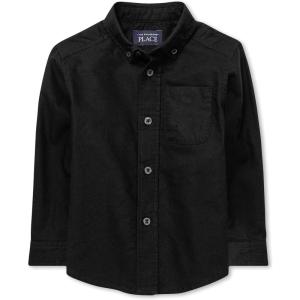 The Children’s Place Baby Boys Long Sleeve Oxford Button Down Shirt(Black Single)