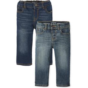 The Children’s Place Baby Boys’ Straight Leg Jeans(Aged Indigo 2-pack)