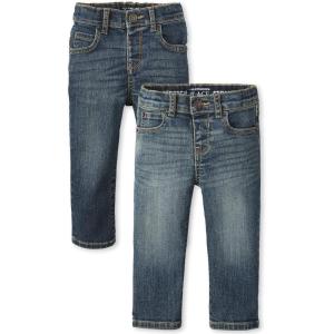The Children’s Place Baby Boys’ Straight Leg Jeans(Dark Wash 2-pack)
