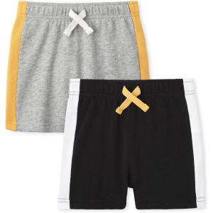 The Children’s Place Baby Boys’ and Toddler Active Knit Shorts(H. Grey/ Black 2-pack)