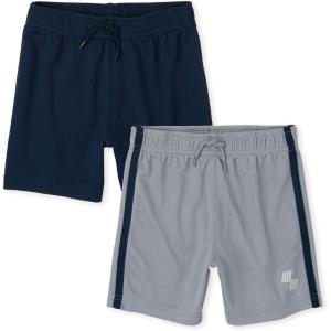 The Children’s Place Baby Boys’ and Toddler Active Knit Shorts(Navy/Gray 2-pack)