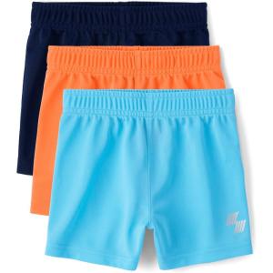 The Children’s Place Baby Boys’ and Toddler Active Knit Shorts(Orange/Lt Blue/Tidal 3-pack)
