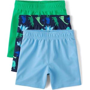 The Children’s Place Baby Boys’ and Toddler Athletic Basketball Shorts(Atomic Blue 3-pack)
