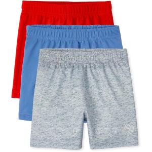 The Children’s Place Baby Boys’ and Toddler Athletic Basketball Shorts(Cupids Arrow/Sky/Dovetail 3-pack)
