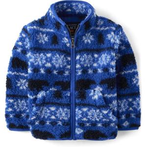 The Children’s Place Baby Boy’s and Toddler Cozy Fuzzy Sherpa Jacket(Bear Fairisle)