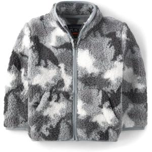 The Children’s Place Baby Boy’s and Toddler Cozy Fuzzy Sherpa Jacket(Dino Camo)