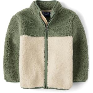 The Children’s Place Baby Boy’s and Toddler Cozy Fuzzy Sherpa Jacket(Hay Stack)