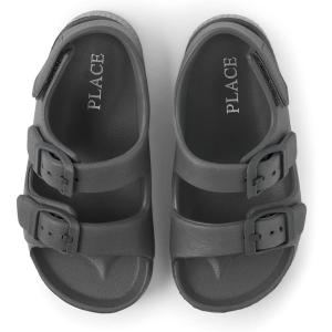 The Children’s Place Baby Boys and Toddler Everyday Double Buckle Slide Sandals with Backstrap(Grey)