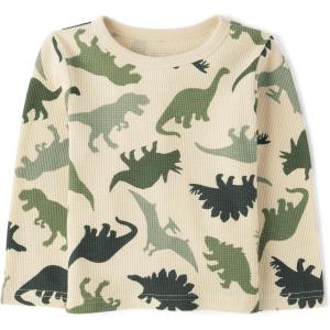 The Children’s Place Baby Boys’ and Toddler Long Sleeve Everday Casual Thermal Knit Shirt(Haystack)