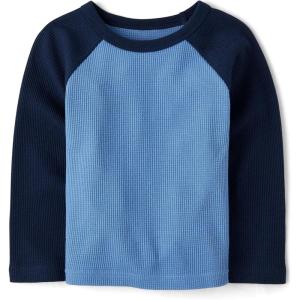 The Children’s Place Baby Boys’ and Toddler Long Sleeve Everday Casual Thermal Knit Shirt(Morningsky Raglan)