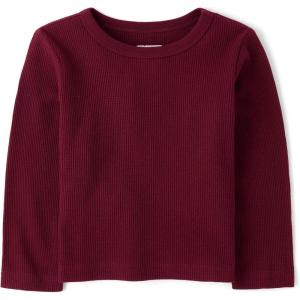 The Children’s Place Baby Boys’ and Toddler Long Sleeve Everday Casual Thermal Knit Shirt(Redwood)