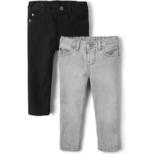 The Children’s Place Baby Boys’ and Toddler Skinny Jeans(Black/Gray 2-pack)