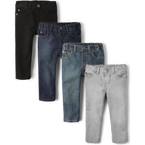 The Children’s Place Baby Boys’ and Toddler Skinny Jeans(Black/Indigo/Blue/Gray 4-pack)
