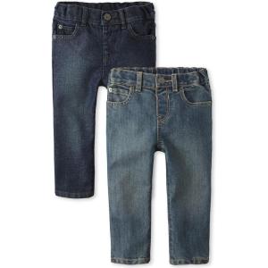 The Children’s Place Baby Boys’ and Toddler Skinny Jeans(True Indigo/Dark Wash 2-pack)