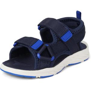 The Children’s Place Baby Boys and Toddler Sporty Sandal with Adjustable Straps(Black/Navy)