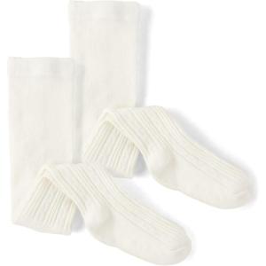 The Children’s Place Baby Girls And Toddler Cable Knit Tights(White 2-pack)