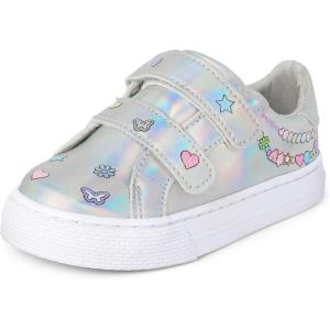 The Children’s Place Baby Girls’ Casual Low Top Sneaker(Silver Doodle)