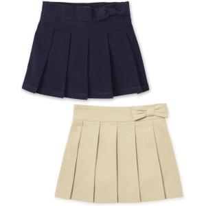 The Children’s Place Baby Girls’ Uniform Bow Pleated Skort 2 Pack(Sandy/Tidal 2-pack)