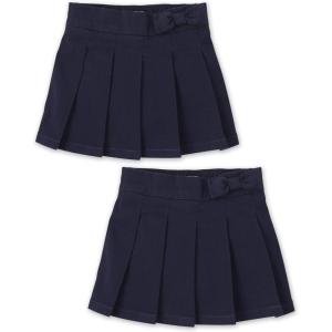 The Children’s Place Baby Girls’ Uniform Bow Pleated Skort 2 Pack(Tidal 2-pack)
