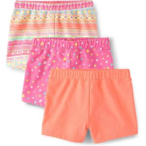 The Children’s Place Baby Girls’ and Toddler Assorted Knit Shorts(Solid French Rose/Heart/Printed 3-pack)