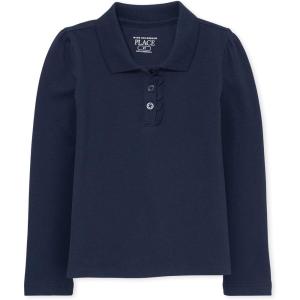 The Children’s Place Baby Girls’ and Toddler Long Sleeve Ruffle Pique Polo(Tidal Single)
