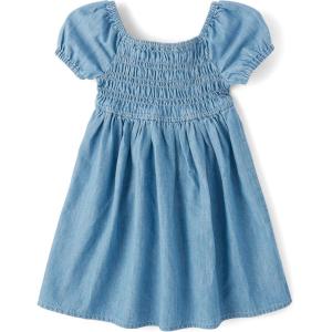 The Children’s Place Baby Girls’ and Toddler Short Sleeve Casual Dresses(Cloudless Wash)