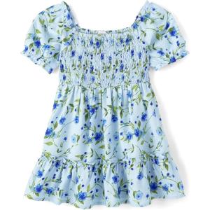 The Children’s Place Baby Girls’ and Toddler Short Sleeve Casual Dresses(Whirlwind Blue Floral)