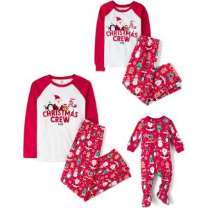 The Children’s Place Baby and Family Matching Fleece Holiday Pajama Set(Red Xmas Crew ’24)