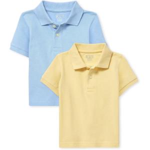 The Children’s Place Baby and Toddler Boys Short Sleeve Polo Shirt(Brook/New Yellow 2-pack)