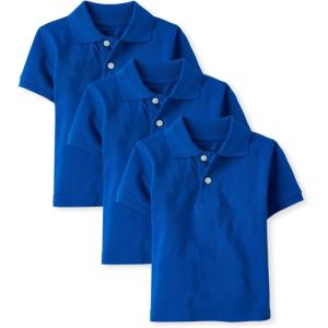 The Children’s Place Baby and Toddler Boys Short Sleeve Polo Shirt(Renew Blue 3-pack)