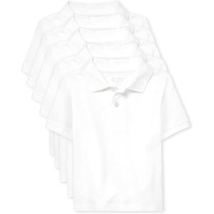 The Children’s Place Baby and Toddler Boys Short Sleeve Polo Shirt(White 5-pack)