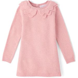 The Children’s Place Baby and Toddler Girls’ Long Sleeve Sweater Dress(Lt Plum)