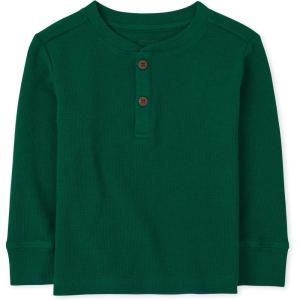 The Children’s Place Baby-Boys and Toddler Boys Long Sleeve Thermal Henley Top(Spruceshad)